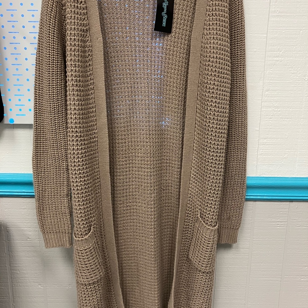 AMBIANCE EXTRA LONG NUDE KNITTED SWEATER